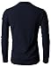 H2H Men's Classic Midweight Waffle Henley Top Navy US L/Asia XL (KMTTL062)