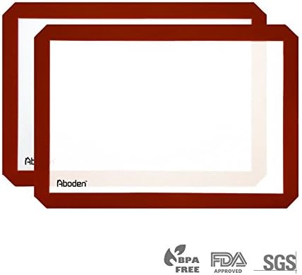 Aboden Non-Stick Silicone Baking Mat, Pack of 2, Red