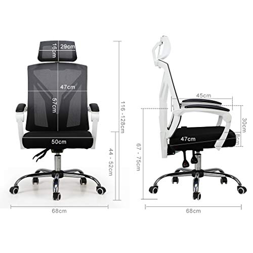Hbada-Sedia-da-Ufficio-ergonomica-Sedia-Moderna-con-Schienale-Alto-Sedia-Computer-reclinabile-con-Supporto-Lombare-Cuscino-e-poggiatesta-Regolabili-Dorso-in-Mesh-Traspirante-Nero