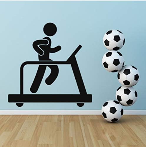 Fushoulu Treadmill Cartoon Silhouette Athletics Wall Sticker Gym Home Art Decals