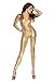 FASHION QUEEN One-Piece Scaly Jumpsuit Punk Metallic 3D Hollow Up Catsuit Plus Size