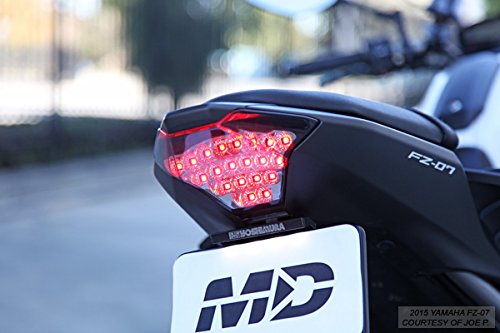 2015-2017 Yamaha FZ-07 YZF R3 Integrated Sequential LED Tail Lights Smoke Lens