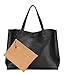 Scarleton Stylish Reversible Tote Handbag for Women, Vegan Leather Shoulder Bag, Hobo bag, Satchel Purse, Black/Natural, H18420131