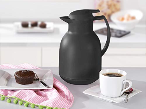 Leifheit High Gloss Isolating Jug Bolero, Thermal Jug, Coffee Jug, Black, 1 l, 28338