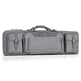 Savior Equipment Urban Warfare Tactical Double Carbine Long Rifle Bag Gun Case Firearm Backpack w/Pistol Handgun Case - 42 Inch SW Gray