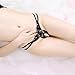Likero Women Sexy Pendant Pearl G-String Panties Low Waist Thongs Underwear Panties (Black)