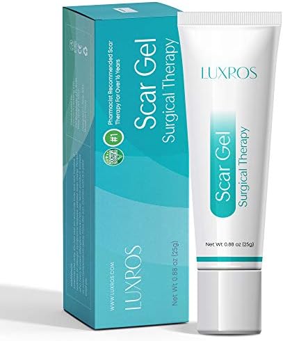 LUXROS Advanced Surgical Scar Remover Gel for Old and New Scars - Medical Grade Silicone Gel to Remove Scars from Surgery, Injury, Burns, Acne - 25g - Reduces Appearance of Keloid Scars