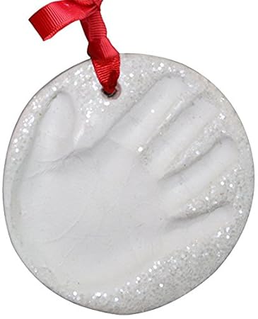 glitter footprint ornament