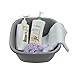 Begale 16 Quart Gray Wash Basin for Kitchen, Bathroom and Laundry Room, Set of 2