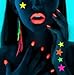 Sasswear Blacklight Star Body Stickers, Neon, 40/pk