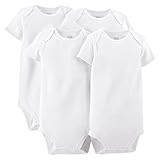 Just One You by Carter's Unisex Baby 4 Pack Short-sleeve Bodysuit - White (18 Months)