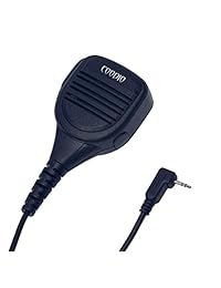 Coodio Micrófono de solapa remoto Hombro Altavoz Micrófono para servicio pesado [IP54 a prueba de agua] Para 1 pin Motorola Talkabout 2 vías Radio Walkie Talkie