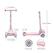 XJD Kick Scooter for Kids 3 Wheel Scooter for Girls Boys Toddler Scooter 4 Adjustable Height Lean to Steer with PU Flashing Wheels for Children from 3 to 12 Years Old