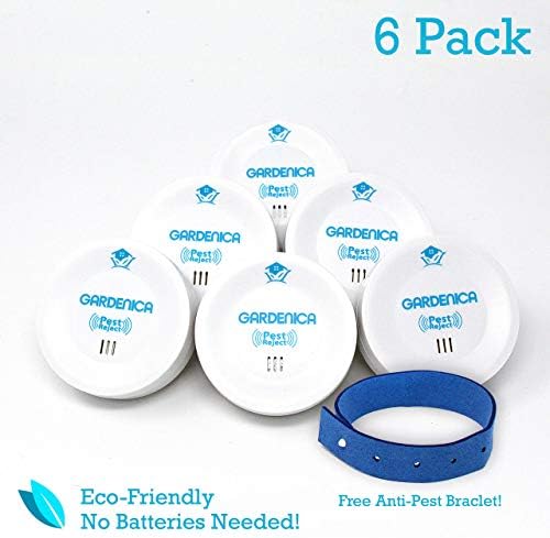 Ultrasonic Pest Repeller 4 Pack - Fast Acting Spider, Mouse, Ant, Bug, Mosquito Repellent | Quiet Indoor Wall Plug In Pest Control | Safe, Non-Toxic Electronic Repeller with BONUS Mosquito Bracelet