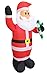 4 Foot Tall Lighted Christmas Inflatable Santa Claus with Candy Cane Yard Art Decoration