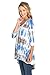 Frumos Womens Tunic 3/4 Sleeve Hi-Low Tie Dye Tunic Top Grey Royal X-Large