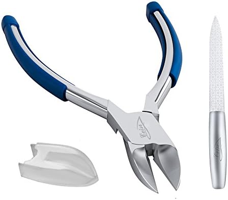 Toenail Clippers for Thick Nails or Ingrown Nails, Stainless Steel Thick or Fungus Nails for Seniors, Soft Rubber Handle (5.5")