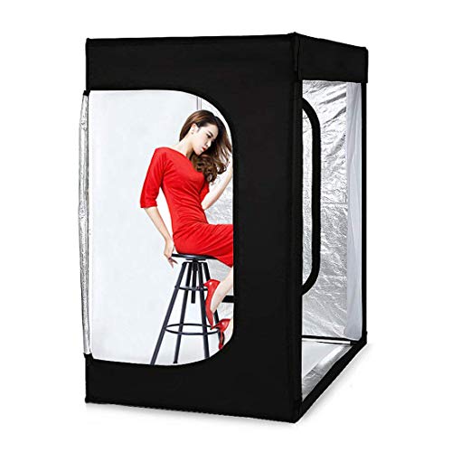 TRUMAGINE 47x39x78 inch Professional Photography LED Studio Large Lightbox Dimmable Photo Video Continuous Lighting Cube Shooting Tent Kit with 3 Colors Backdrops and Carrying Bag