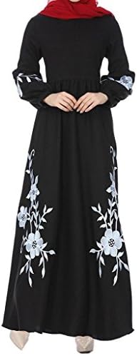Women Muslim Dress,Hemlock Muslim Eid Long Dress Skirts Long Sleeves Holiday Chiffon Maxi Dress (XL, Black)