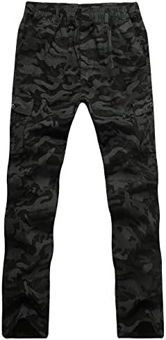 CardanWolf Men's Camo Relaxed Fit Straight Leg Wild Cargo Outdoor Sport Military Pants Trousers 4XL - Black