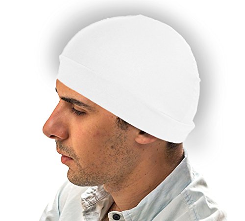 White Dome hat - Spandex Wave Builder Du-rag Cap