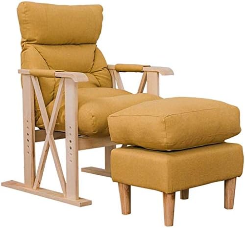 ロッキングチェア 北欧 ロッキング リクライニングチェア 背もたれアームチェア化粧台コンピューターチェアリビングルーム寝室バルコニー読書椅子妊娠中の女性のソファの椅子日ラウン Color Brown Size A Footstool Yellow B Kishimi Com