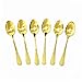 Huayoung 6-pcs Demitasse Espresso Spoons Gold Stainless Steel Mini Tea Coffee Spoons-4.7” Long
