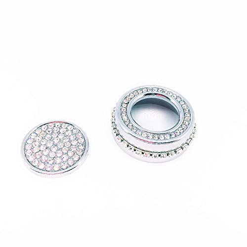 YUWATON Bling Car Ignition Starter Button and CD Sound Knob Rhinestone Decals Sticker Suitable for Jaguar XF XFL XE XJ XJL F-PACE Car Interior Trim Bling Rhinestone Decoration Cover(Silver)