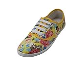 Easy USA - Womens Canvas Lace Up Shoe with Padded Insole Yellow Flower-6