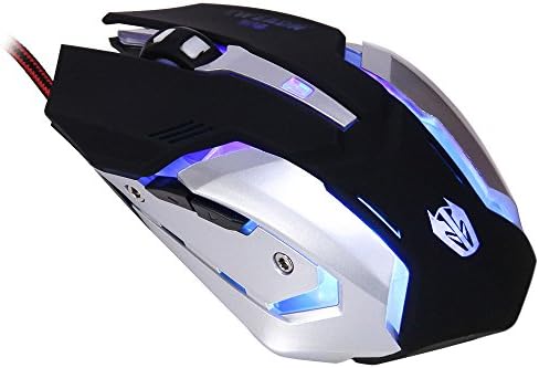 JUDYELC Mechanical feel Mouse USB Wired Professional Laptop Mouse Cool Black Breathing Led Gradient Light Ergonomic Game Mice-Radiation protection