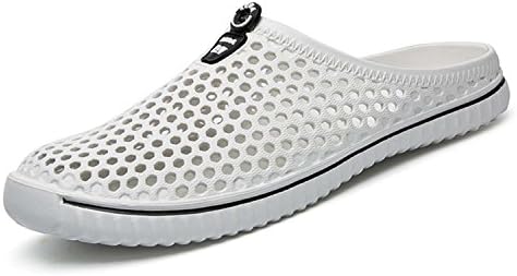 PHILDA Garden Clogs Water Shoes Quick Dry Mesh Sandals Breathable Mule Beach Sport Indoor Outdoor Shower Slippers for Men Women White 40