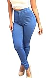 Women Fashion High Waisted Jeans Soft Skinny Stretchy Pants Slim Jeggings