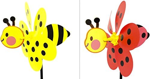 Garden 10.5" Lady bug and Bumblebee 3D Windmill Pinwheel Spinner Kit for All Ages