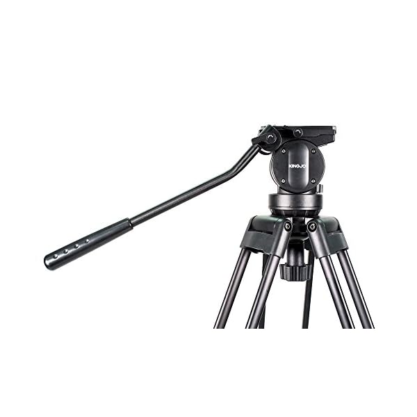 kingjoy VT-2500 Professionelles Video-Stativ, 155 cm, Aluminium, mit fließendem Video-Kopf – Bild 4