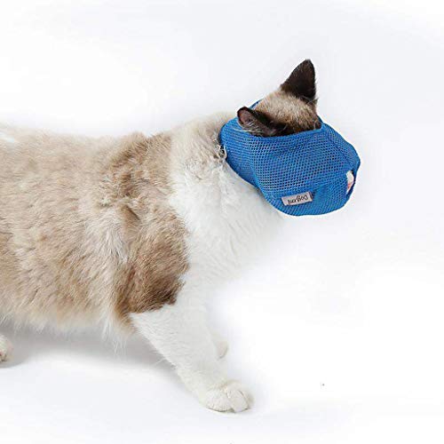 Tcplyn Premium Quality Multifunctional Anti bite Cat Muzzle Breathable Pet Mesh Muzzle Prevent Cats from Biting and Chewing L Size Pink Pet Supplies
