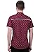uxcell Men Point Collar Single Breasted Short Sleeve Anchor Prints Shirt M Burgundy