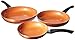Imperial Home Copper Aluminum Frying Pans - 3 pc Nonstick Fry Pan Set - 8