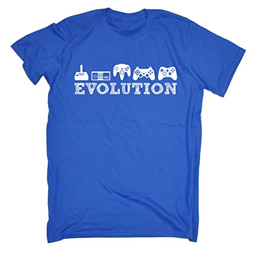 123t Slogans Men's EVOLUTION GAMING (M - ROYAL BLUE) LOOSE FIT T-SHIRT