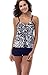 Attraco Women's Floral Print Tankini Set Swimsuit with Boyleg Bottom