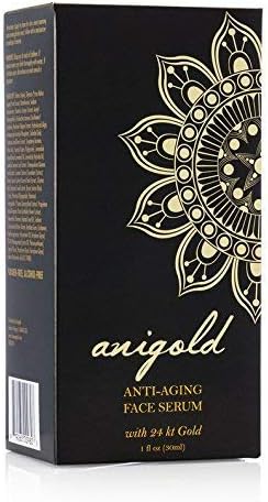 Anigold Luxury Skin Care. Anti-Wrinkle Serum with Vitamin C, Hyaluronic Acid, 24k Gold and Matrixyl 3000. Targes deep wrinkles, fine lines, and sun damaged skin. 1oz
