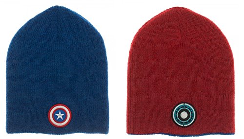 Adult size Civil War Captain America/Iron Man Reversible Slouch Beanie - Hat