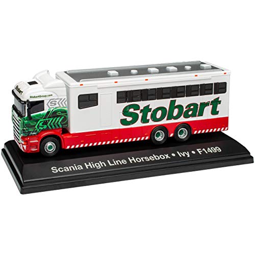 Scania High Line Pferdebox Eddie Stobart LKW mit Sockel 1/76 Atlas Sonderangebot Modell Auto mit individiuellem… – Bild 4