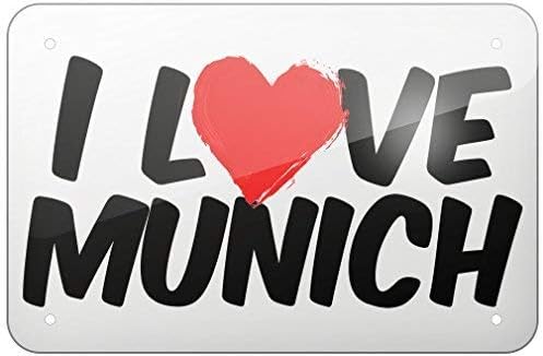 NGFD Metal Sign I Love Munich, Small 12x18 Inch Metal Tin Sings