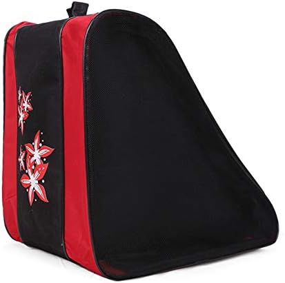 SunYueY Durable Ice Skates Bag, Roller Skating Carry Bag Zipper Red
