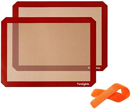 Twolights Tapis de Cuission en Silicone 2 Pièces sans BPA Anti-Adhérent Toile Feuille de Cuisson Patisserie (40 * 30cm) - Cuisine A Vivre Twolights Tapis de Cuission en Silicone 2 Pièces sans BPA Anti-Adhérent Toile Feuille de Cuisson Patisserie (40 * 30cm)