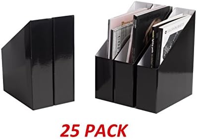 Klickpick Office File Holder Organizer Box Made With Premium Quality Cardboard Desk Organizer Magazine holder,Black -Pack of 25