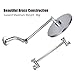 HOMEIDEAS 10 INCH Adjustable Showerhead Height Extension Shower Arm Extension, Shower Height Extender, Solid Brass Chrome Finished