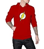 Decrum The Flash Red Logo Superhero Pullover Hoodie For Men XL