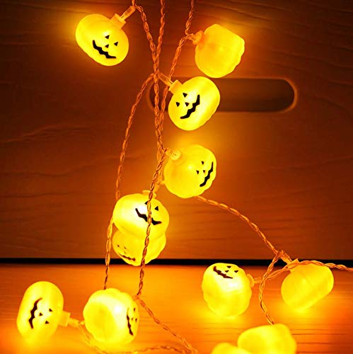 Dream Loom Halloween Lights,Steady/Flashing Pumpkin Lights, 8.2ft 3D Jack-O-Lantern String Light, Halloween Party Decoration (Warm White)