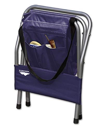 Creative Mark Sahara Adjustable Height Pack Stool - Adjustable Height Stools Chairs Folding Chairs with Storage Washable Nylon Seat with Backrest Shoulder Strap for Carrying - [Ultramarine Blue] - Thumbnail 3